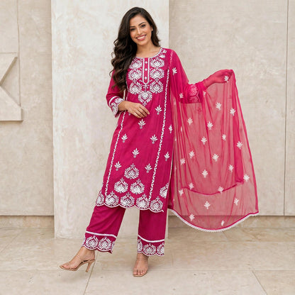Plus and regular size Chikankari kurta set