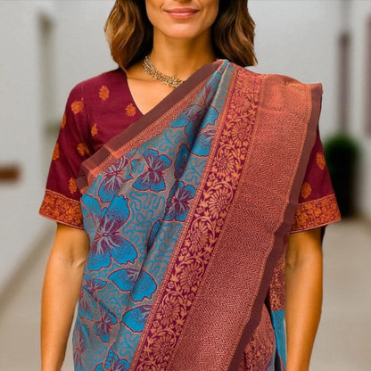 Banarasi sari and blouse set