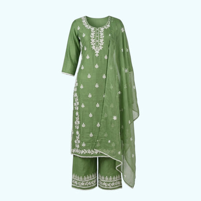Plus size chikankari palazzo set