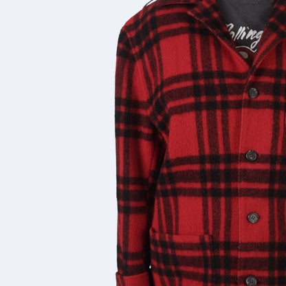 Lapel neck plaid jacquard jacket
