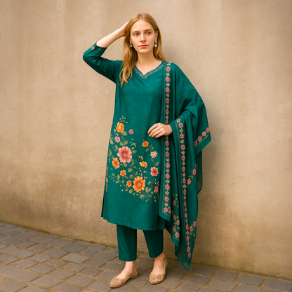 Floral straight kurta set