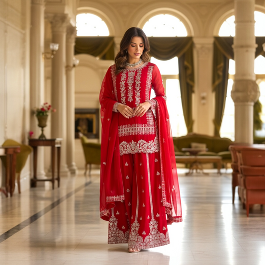 Fully Stitched Plazo Suit Set