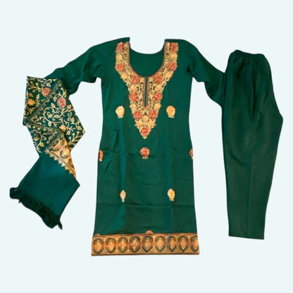 Customized embroidered winter kurta set