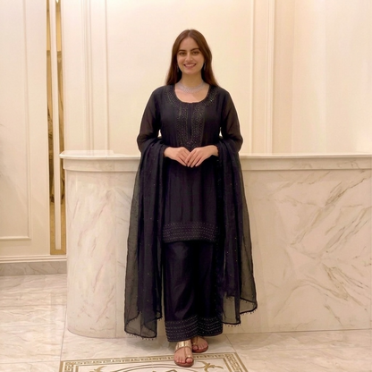 Heavy beaded and salwar kameez palazzo set