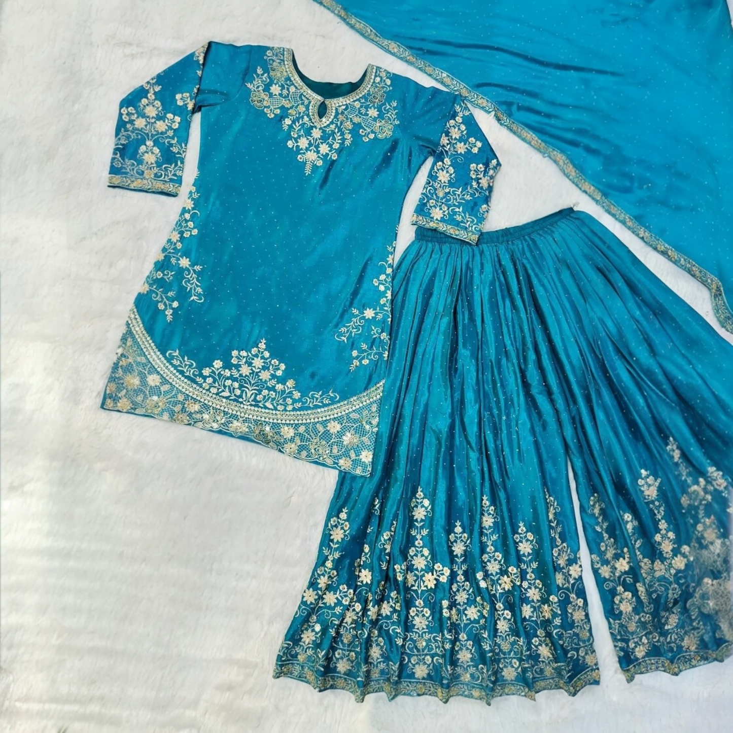 Plus size fancy designer sharara set