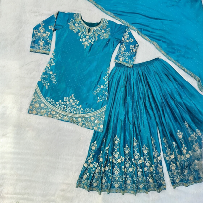 Plus size fancy designer sharara set