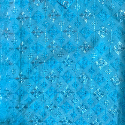 Chikankari father-son family combo set