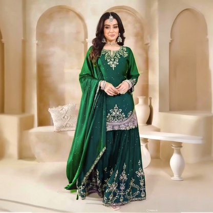 Plus size fancy designer sharara set