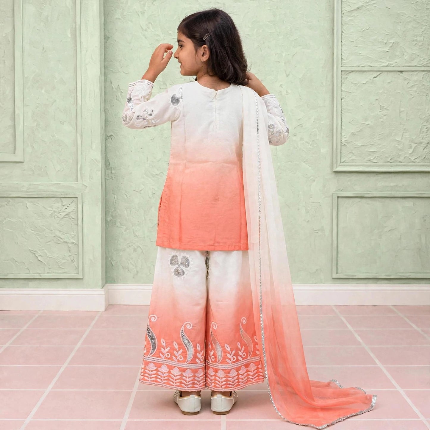 Pastel ombre-shaded palazzo set