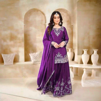 Plus size fancy designer sharara set