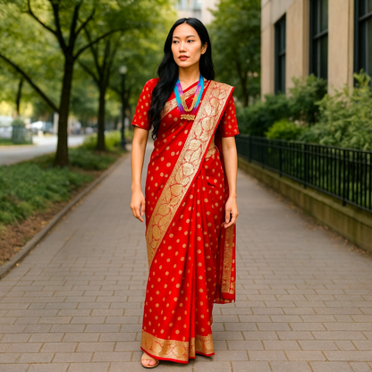 Zarika Kumkum sari only. Fall and pico done.