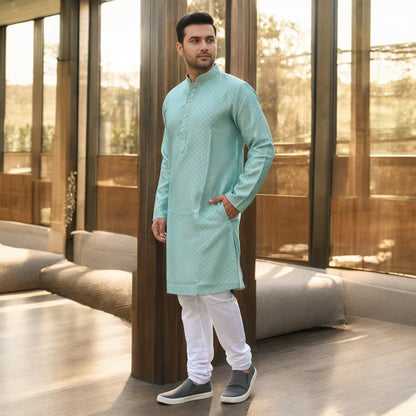 Ankle length with elestic waist churidar kurta set