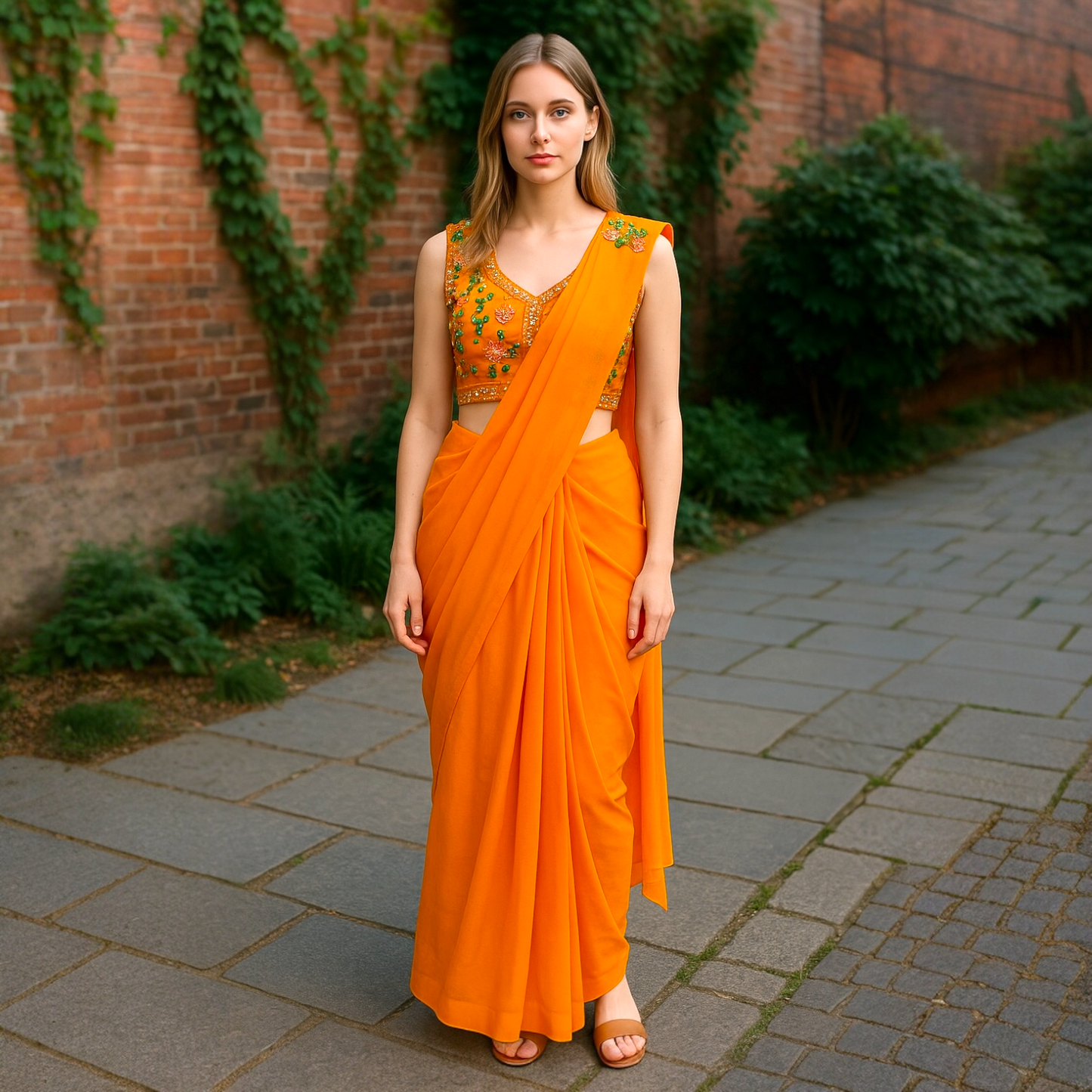 Ready to wear viral Boutique sari and blouse set