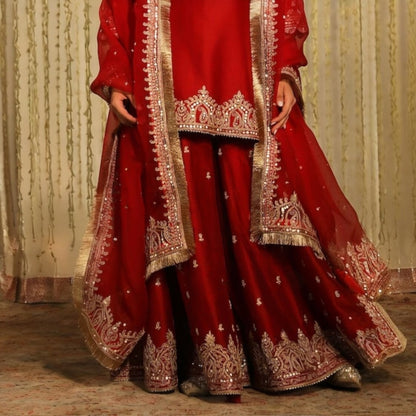 Karachi Style special Sequence and thread Work skirt kurta set