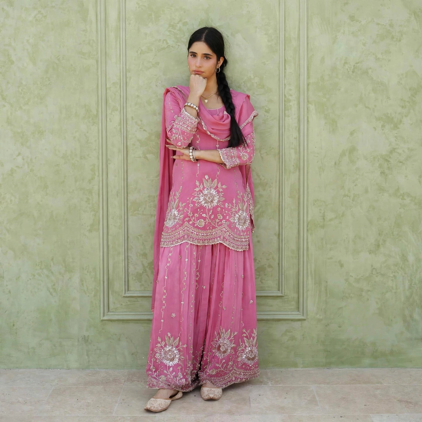 Sharara style Short kurta palazzo set