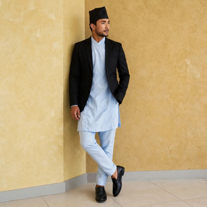 Elastic waist Daura suruwal gorkhali ethnic suit/Coat and hat not included.