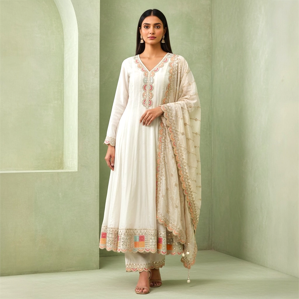 Anarkali set embroidered