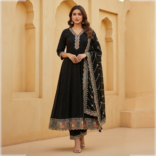 Anarkali set embroidered