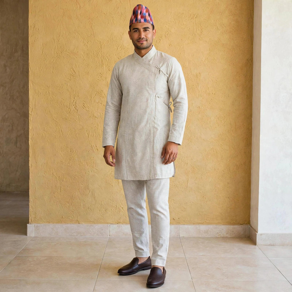 Elastic waist Daura suruwal gorkhali ethnic suit/Coat and hat not included.