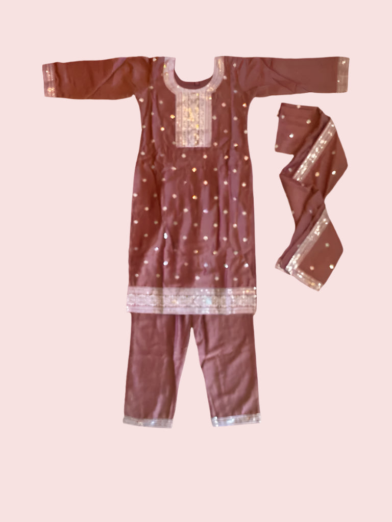 Silk kurta set for little girls