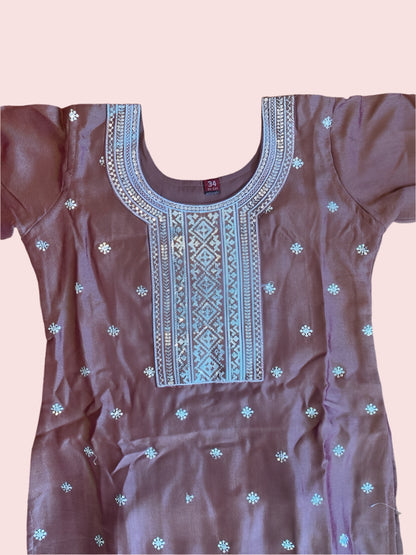 Silk kurta set for little girls
